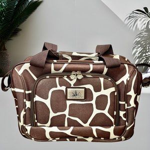 Verdi Luggage Vintage Giraffe Print Basic 2 Compartment Carry on Travel‎ Kid Pet